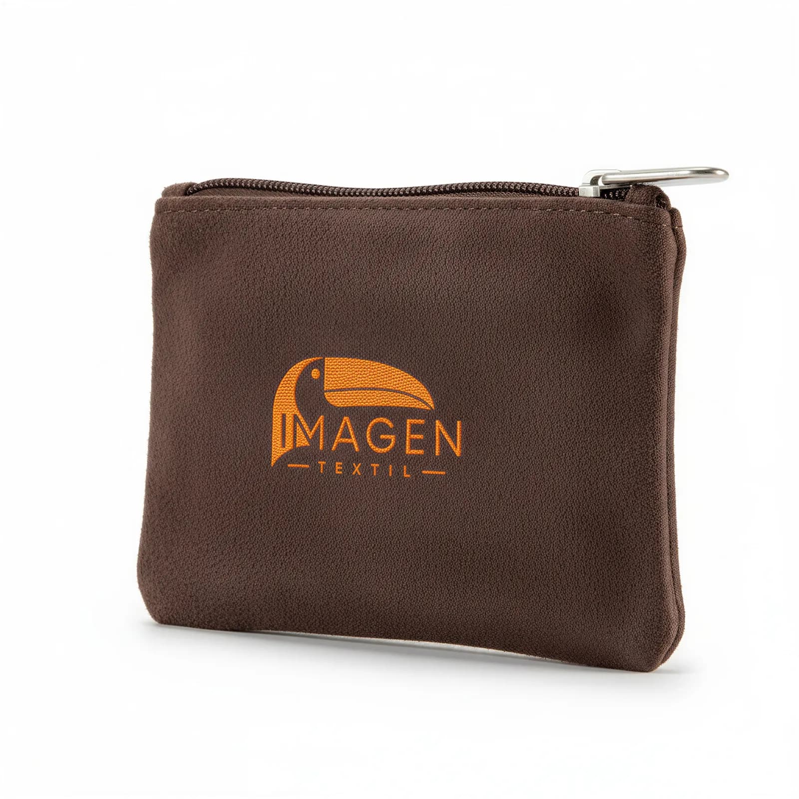 Cartera de gamuza sintética chocolate, vista principal